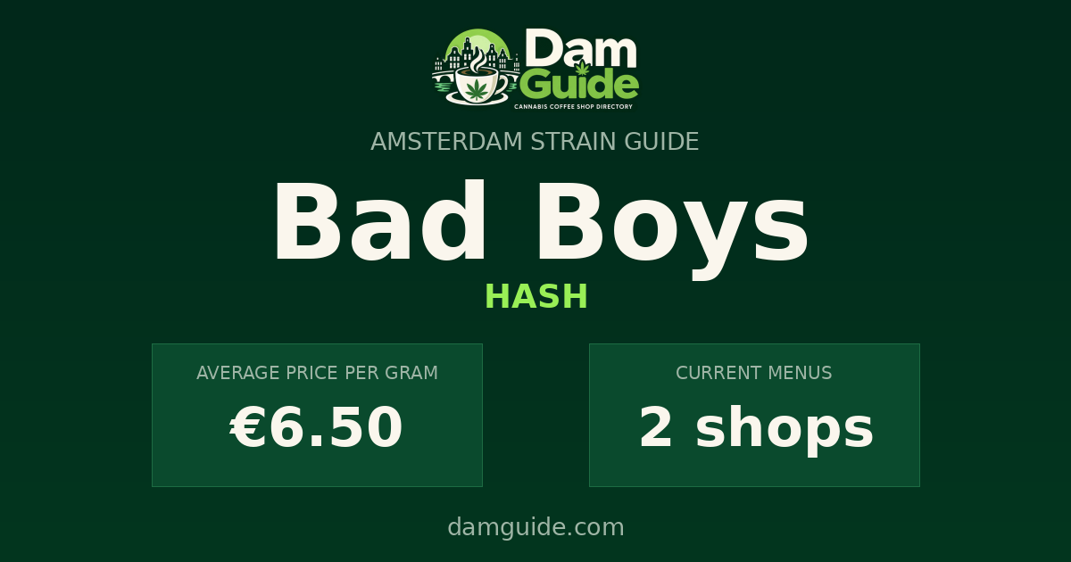 Bad Boys: average price and number of shops