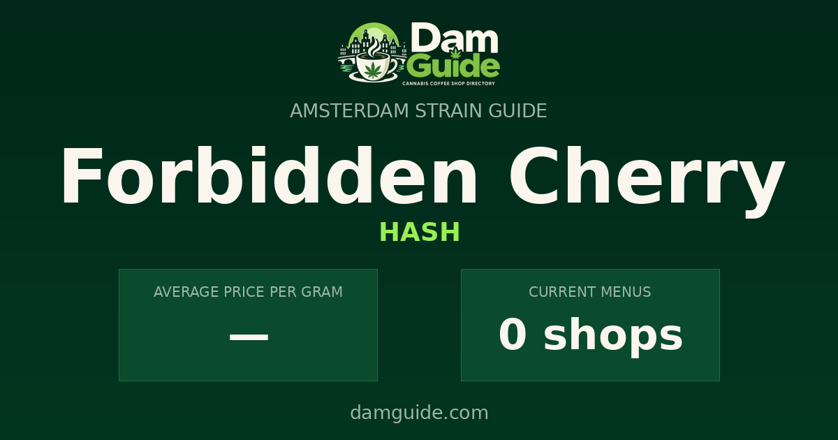 Forbidden Cherry: average price and number of shops