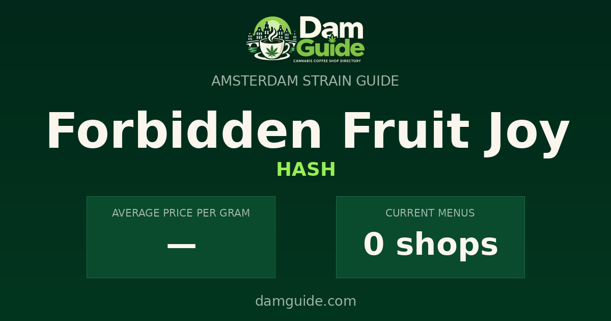 Forbidden Fruit Joy: average price and number of shops