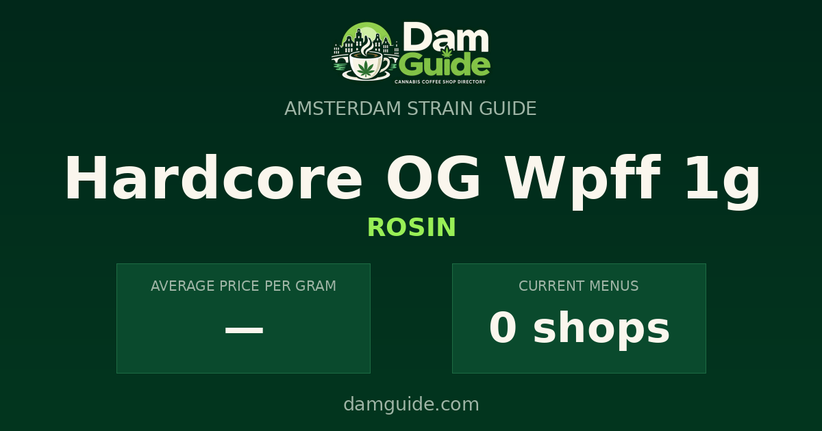 Hardcore OG Wpff 1g: average price and number of shops