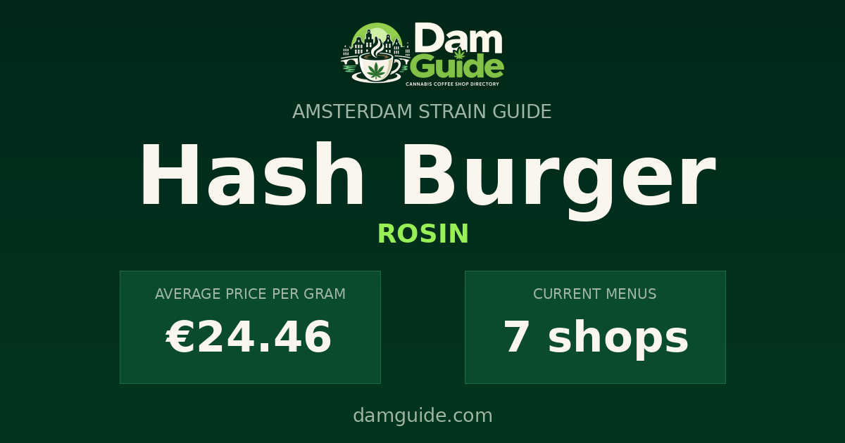 Hash Burger: average price and number of shops