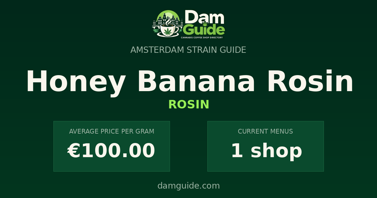 Honey Banana Rosin: average price and number of shops