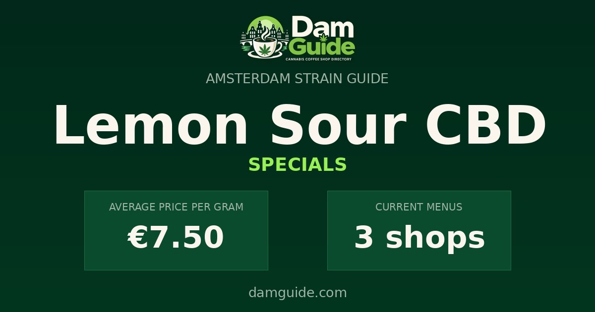 Lemon Sour CBD: average price and number of shops
