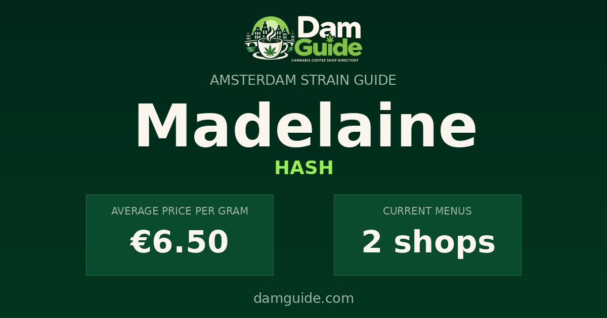 Madelaine: average price and number of shops