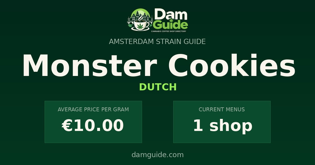Monster Cookies: average price and number of shops