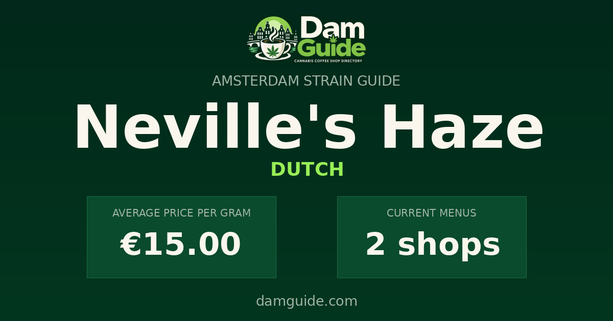 Neville's Haze: average price and number of shops