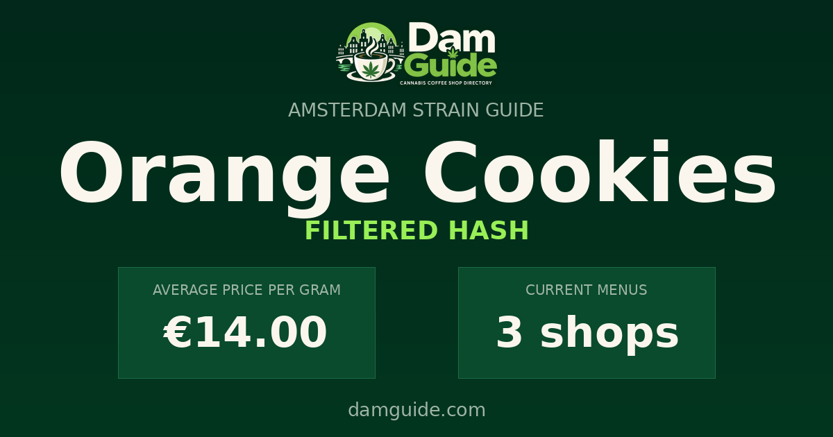 Orange Cookies: average price and number of shops