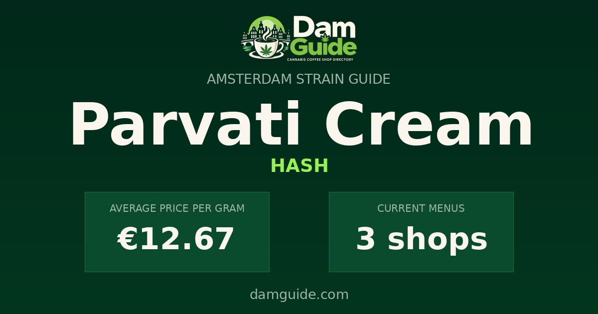 Parvati Cream: average price and number of shops