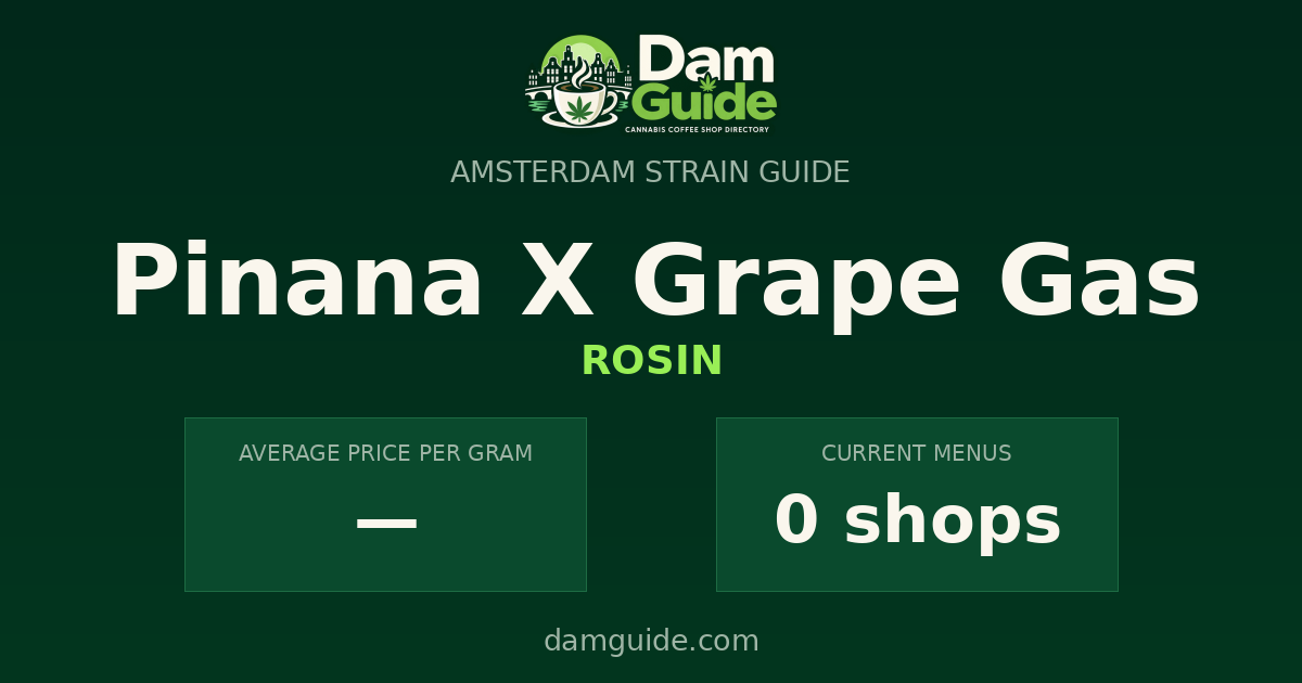 Pinana X Grape Gas: average price and number of shops