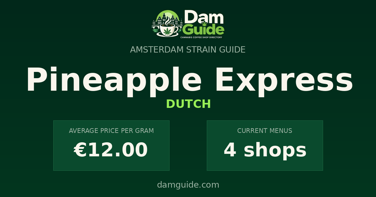 Pineapple Express: average price and number of shops