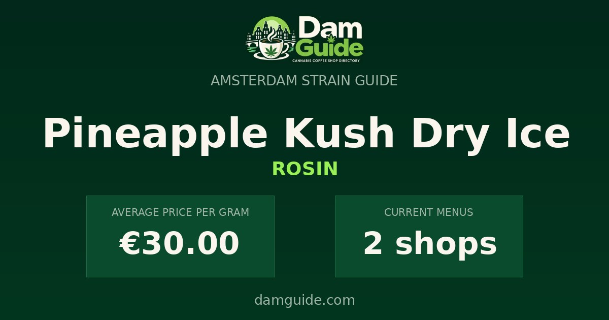 Pineapple Kush Dry Ice: average price and number of shops