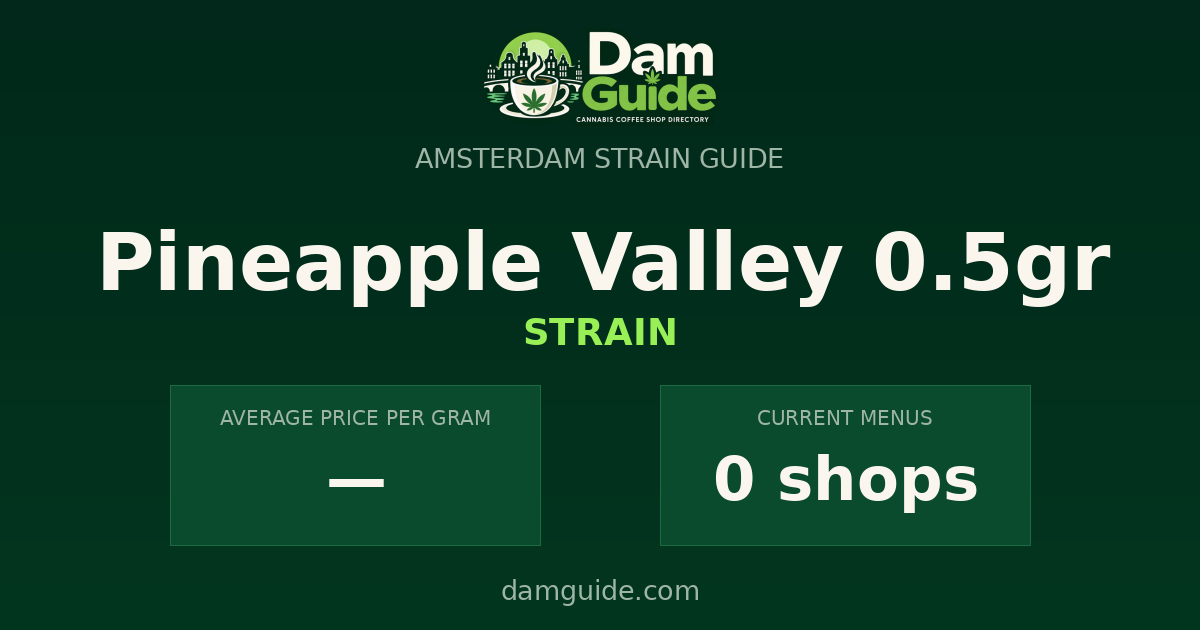 Pineapple Valley 0.5gr: average price and number of shops