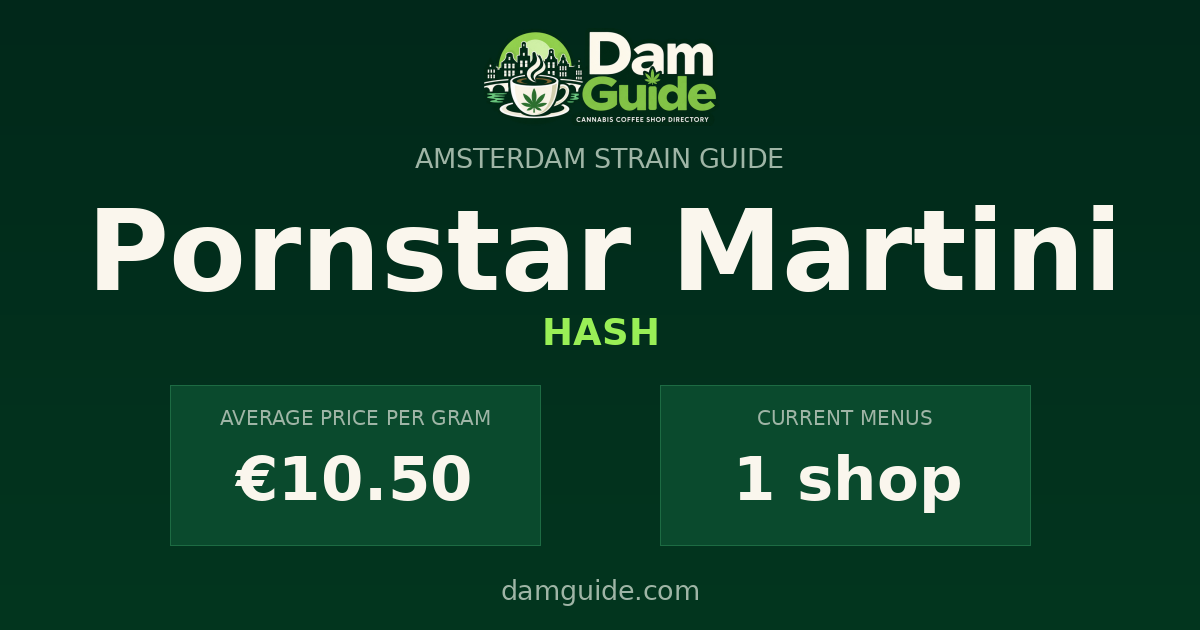Pornstar Martini: average price and number of shops