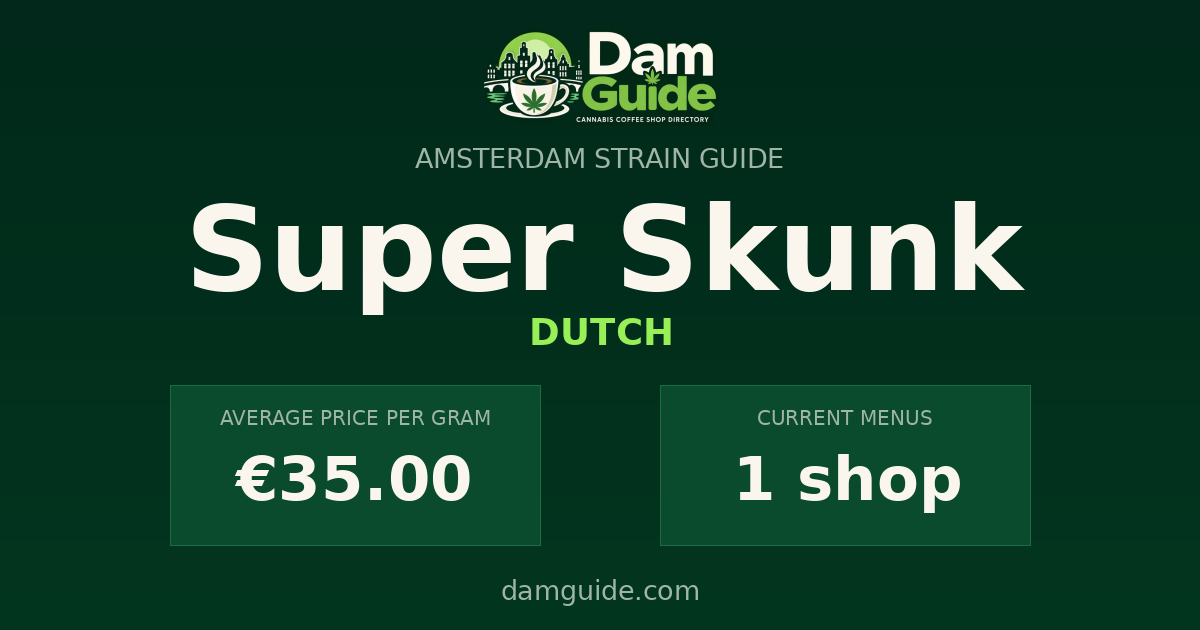 Super Skunk: average price and number of shops