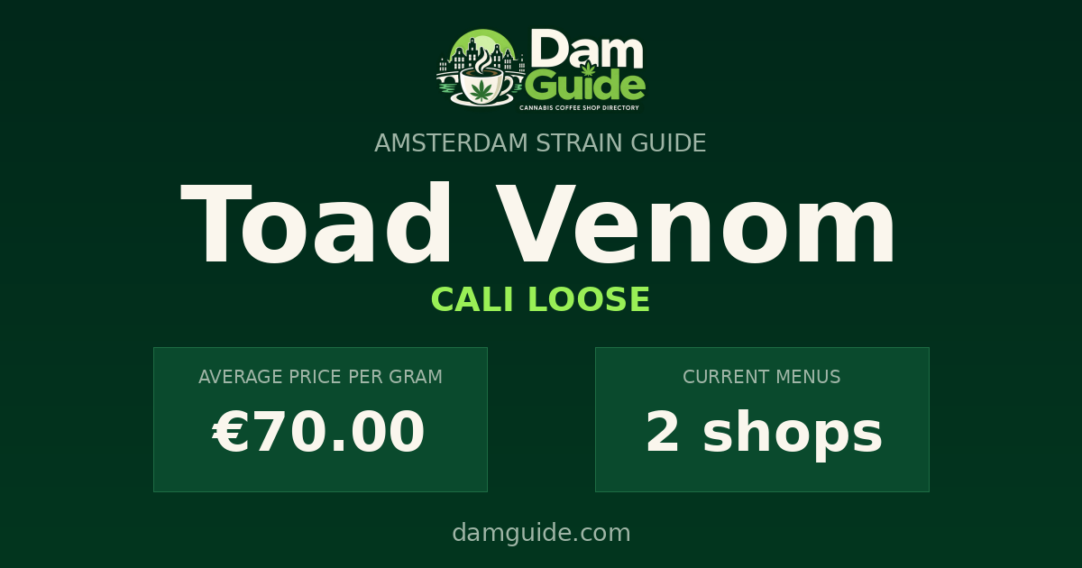 Toad Venom: average price and number of shops