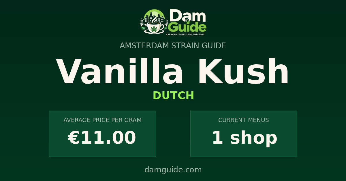 Vanilla Kush: average price and number of shops