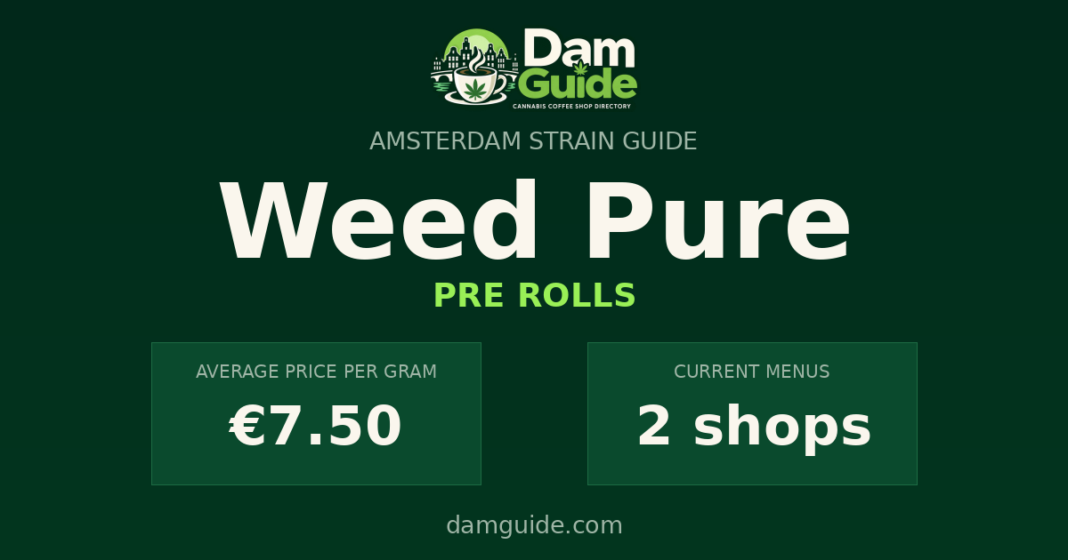 Weed Pure: average price and number of shops
