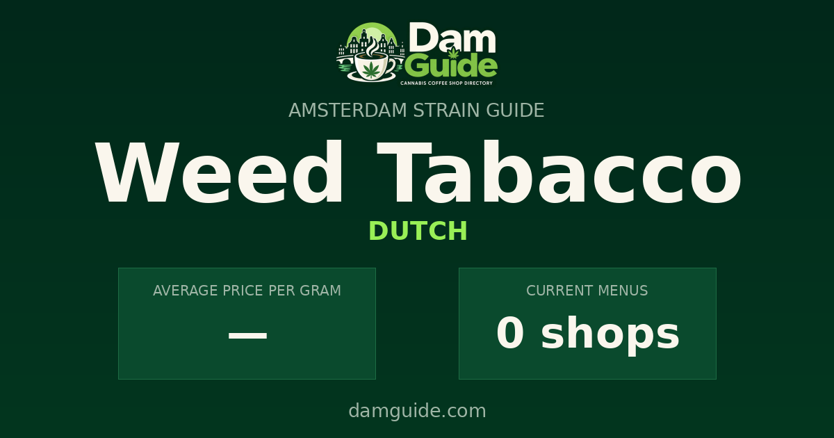 Weed Tabacco: average price and number of shops
