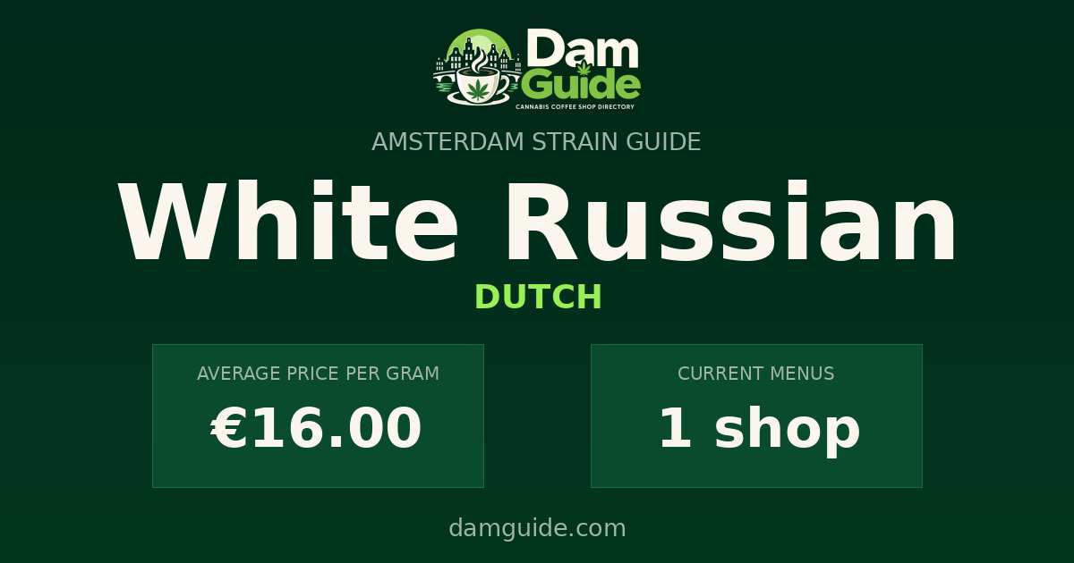 White Russian: average price and number of shops