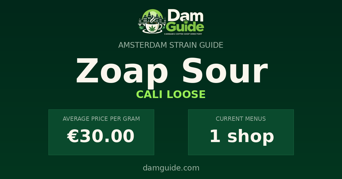 Zoap Sour: average price and number of shops